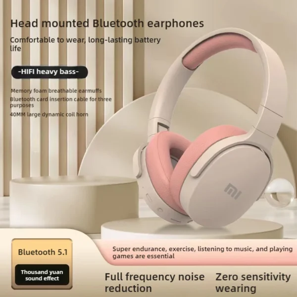 Xiaomi Wireless Bluetooth Headphones Over Ear HiFi Stereo Foldable Lightweight Headset Supports TF Cards 3.5mm Type-C Interface - Image 4