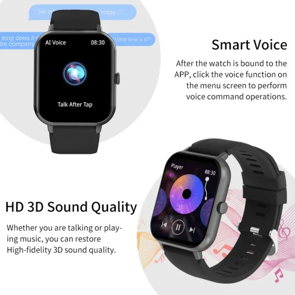 LIGE Smart Watch Men 1.83 inch Screen Always Display The Time Sport Bracelet Waterproof Bluetooth calling Women Smartwatch Men - Image 4