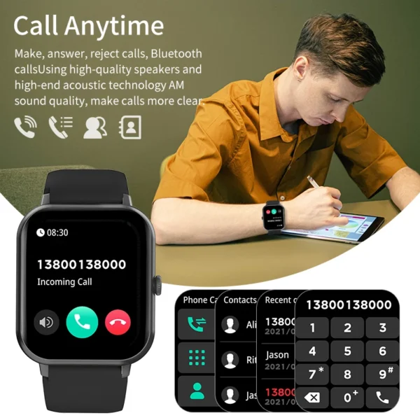 LIGE Smart Watch Men 1.83 inch Screen Always Display The Time Sport Bracelet Waterproof Bluetooth calling Women Smartwatch Men - Image 2