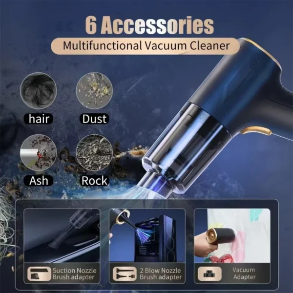 CENRR 98000PA Car Vacuum Cleaner Portable Wireless Cleaner Powerful Strong Suction Handheld Cleaning Machine for Home Appliance - Image 6